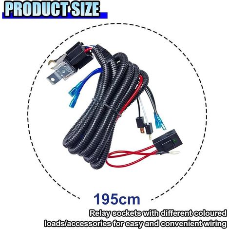 Kit de câblage de klaxon, 12 V 80 A, 4 broches, SPST, pour haut parleur, klaxon, voiture, camion, avec prise relais (1/5)