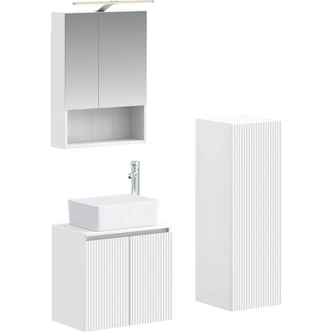 Ensemble de mobilier de salle de bain 4 pcs Blanc vidaXL (1/5)