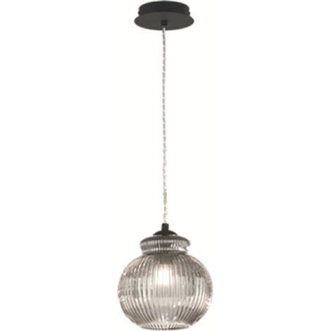 Lampada sospensione D18 cm in vetro soffiato Fume' - MADAGASCAR Mod1 (1/2)