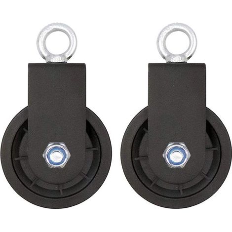 Bloque de polea giratoria simple, sistema de polea de gimnasio de 90 mm con soporte de montaje en U, accesorio de bricolaje (2 piezas) (1/5)
