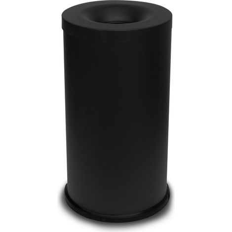 Pattumiera Gettacarte Ø38xh75 cm Autoestinguente In Acciaio Verniciato Nero (1/2)