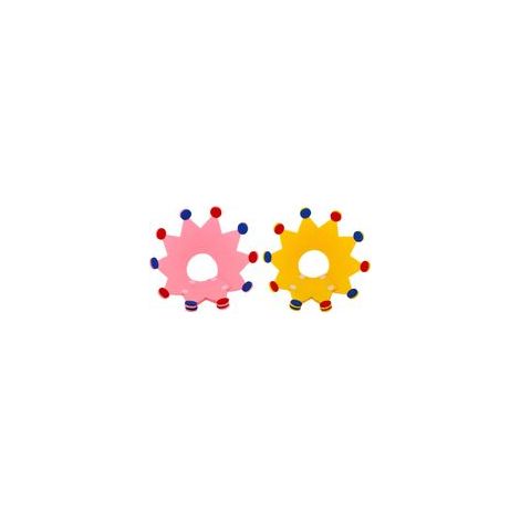 Lot de 2 colliers pour animaux Elizabeth Loop en feutre - Couronne rose + Couronne jaune - Taille M (1/5)