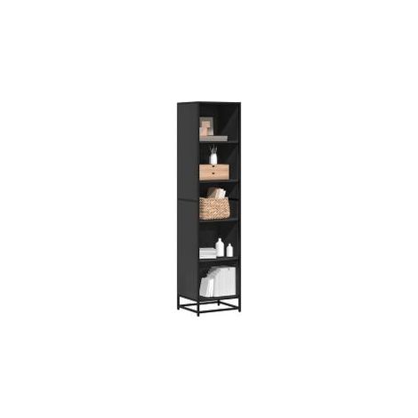 Bibliothèque noir 40x35x170,5 bois d'ingénierie (1/5)