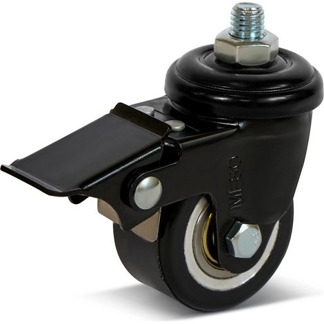 Roue pivotante freinée - MESO - PU - Filetage - 50mm - 120kg
