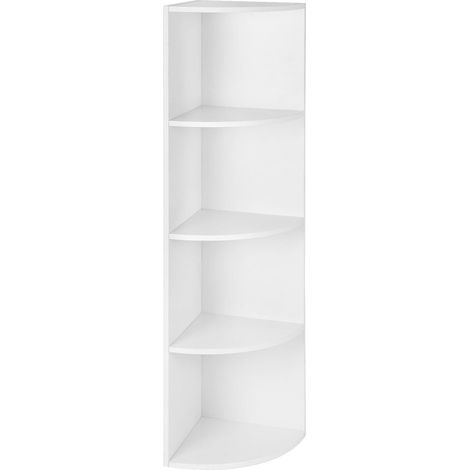 Vasagle – Étagère d'angle autoportante 4 niveaux – Panneau d'aggloméré 15mm – Charge max 15kg – Dimensions 30x30x129,5cm – LBC42WT