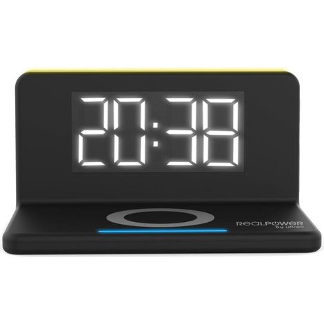RealPower ChargeAir Reloj despertador digital Negro