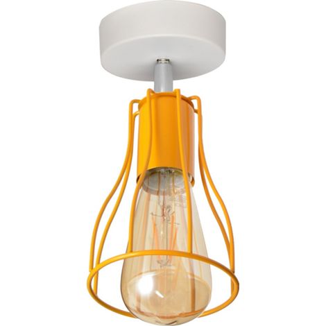 Helam TUBE Semi Plafonnier Blanc, Orange 10cm