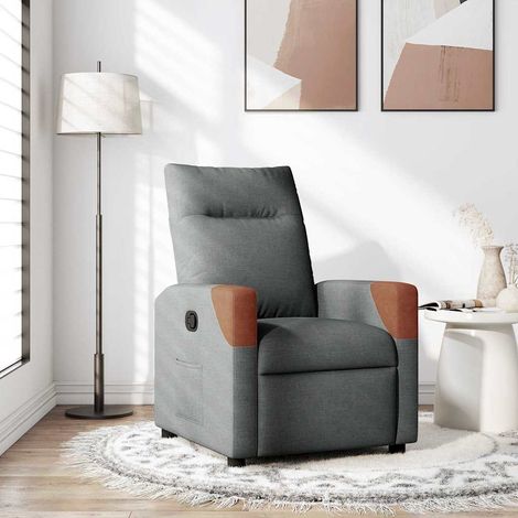 Recliner Chair Dark Grey Fabric vidaXL (1/5)