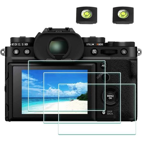 Protector de pantalla para Fujifilm X-T5, vidrio templado y funda para zapata, 0,3 mm, dureza 9H, protector de pantalla antiarañazos, antihuellas, antiburbujas - Paquete de 3+2 (1/5)