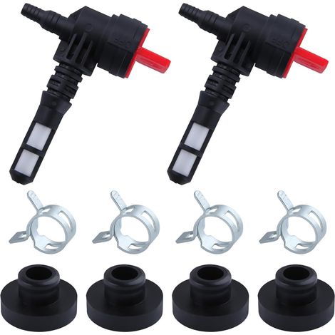 Lot de 2 valves d'arrêt de carburant, valve d'arrêt de gaz à 90 degrés avec pince à œillets pour réservoir de gaz Briggs & Stratton, générateur, nettoyeur haute pression, tondeuses