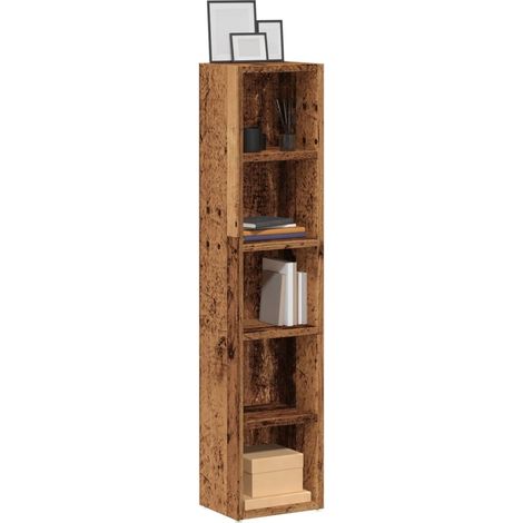 vidaXL Scaffali Porta CD 2 pz Legno Antico 21x16x93,5 cm in