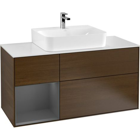 V&B Waschtischunterschrank Finion 120cm, Pl w m, Rg li Anthrac. m, wal ven (1/2)