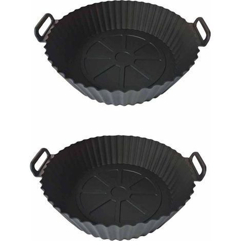 Moule en silicone pour friteuse à air chaud, lot de 2 paniers réutilisables pour friteuse à air chaud, doublure ronde pour friteuse (1/5)