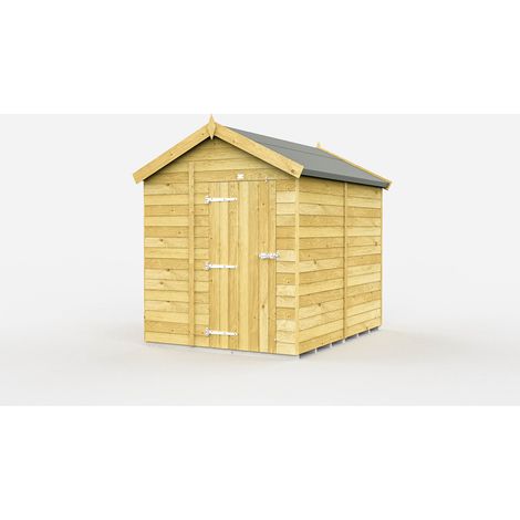7 x 8 Feet Apex Shed - Single Door Without Windows - Wood - L243 x W214 x H217 cm