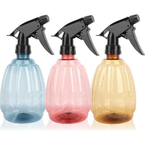 3PCS 500ML Flacons Pulverisateur Vaporisateur Bouteilles en Plastique, Spray Réutilisable, Bouteille Vaporisateur d'Eau, Flacon Pompe Vides pour Nettoyage, Plantes, Jardinage, Coiffeur (1/5)