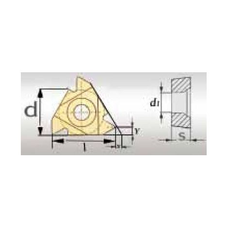 Plaquette revêtue 60° filetage externe pas 0,5-1,5 mm - taille 16 - 5 pcs Optimum 16ERAG60 (1/2)