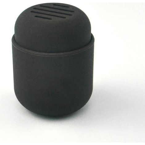Caja de almacenamiento de plástico para borlas de polvos, esponjas de maquillaje y soporte para borlas de polvos (negra) (1/5)