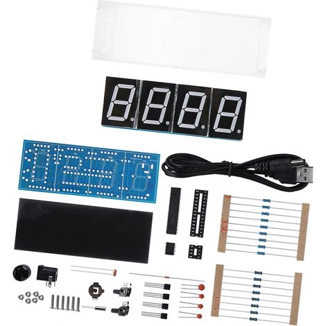 Kit de montage d'horloge numérique LED 4 chiffres Ymiko (1/5)