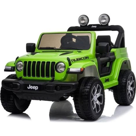 Jeep Rubicon, luces LED para coche, MP3, control remoto, 4x4, color verde.
