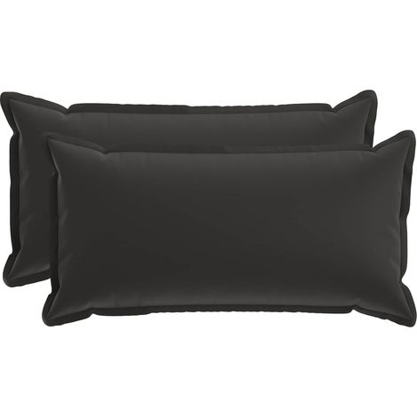 vidaXL Funda de almohada 2 uds. HOUTEN Negro 40 x 80 cm Poliéster (1/2)