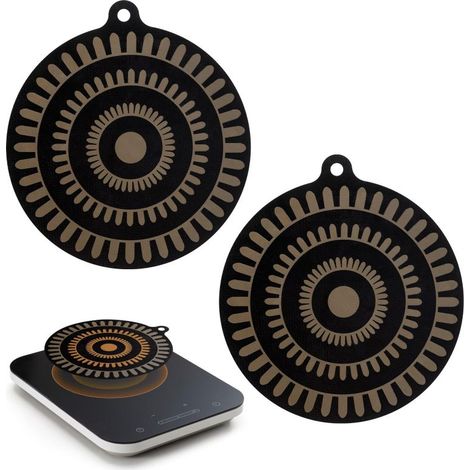Juego de 2 alfombrillas termocrómicas de inducción, 24 cm, silicona resistente a los arañazos, que cambian de color al calentarse.