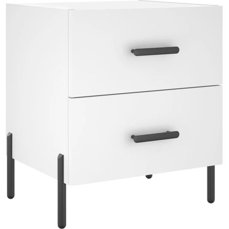 Maison Exclusive - Mesita de noche madera de ingeniería blanco 40