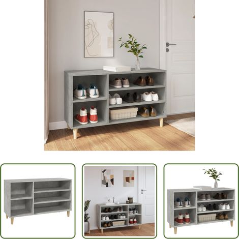 Schuhschrank - Schuhregal Betongrau 102x36x60 cm Holzwerkstoff (1/5)