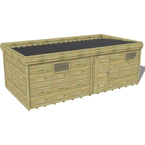 ABRI DE JARDIN bois traité 27mm, 7,3x3,4m, 25m2, Plancher (1/3)