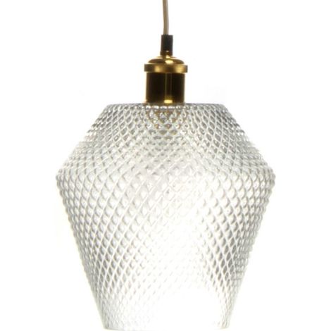 Lampe Suspension en Verre "Nomi" 27cm Transparent (1/4)