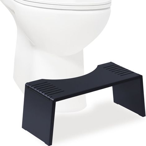 Klappbarer toilettenhocker aus bambus - rutschfest platzsparend