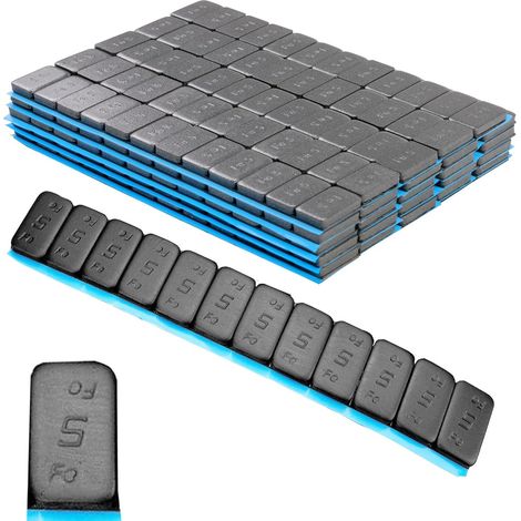 JOMAFA (3378x25M, 300 Pesos de Equilibrio de Llantas Contrapesas para equilibrado de Ruedas  10 Tiras de 12 ud x 5 Gramos  Color Negro  Pesas Adhesivas para balancear, 300)