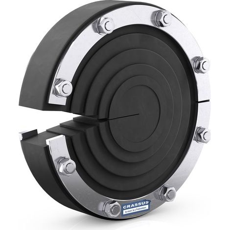 CR Pressd. Typ DD-T Uni, DN100,AD18-65mm geteilt, 1,5 bar, Dg.: 40mm, EPDM / V2A