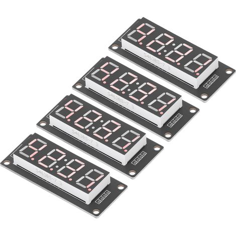4er-Set 4-stellige digitale LED-Röhrenanzeige, 7-Segment-Uhrmodul TM1637, 0,56 Zoll, Rot, MRA041D (1/5)