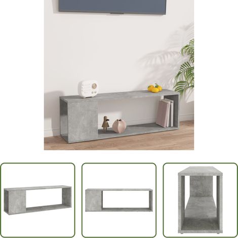 Armoire tv - Meuble TV Gris béton 100x24x32 cm Bois d'ingénierie (1/5)