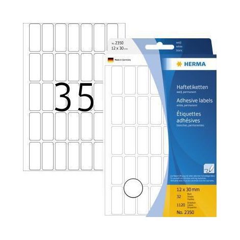 HERMA Vielzwecketikett 2350 12x30mm Papier weiß 1.120 St./Pack. (1/5)