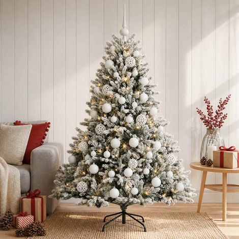 vidaXL Artificial Christmas Tree with Bauble 120 cm 150 LEDs (1/5)