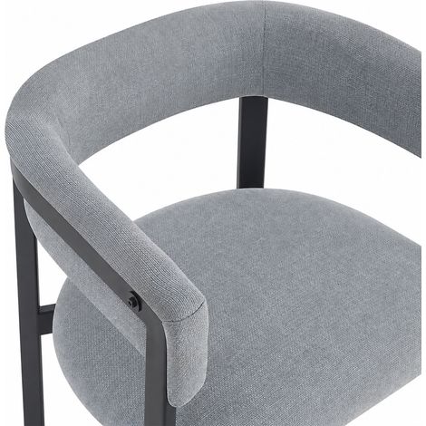 Lote de 4 sillas de comedor 61x50x76 cm de tela gris, respaldo envolvente, estables – MEUBLIV (1/5)