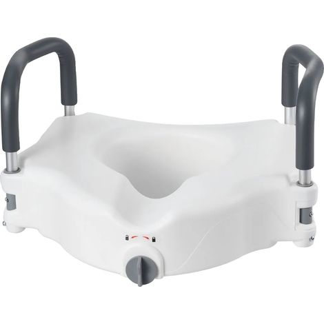 Rehausseur de siège de toilette, hauteur de levée de 5 pouces, support de bras doux, Avec des bras (1/2)