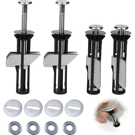 Kindfiber OÜ-Lot de 4 boulons de fixation universels pour siège de toilette - Kit de vis de rechange pour lunette de toilette (1/5)