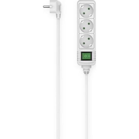 Hama 00223002 Regleta múltiple 3 salidas con interruptor blanco 3 m