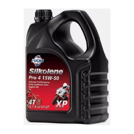 Aceite de motor Silkolene Fuchs 100% sintético éster Pro 4 XP 15W50 4L