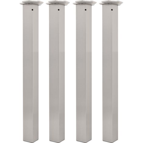 camar Tischfuß Quadra 60x60mm, Tischbeine höhenverstellbar, Länge 705-735mm gebürstet, Edelstahl 4 Stück (1/2)