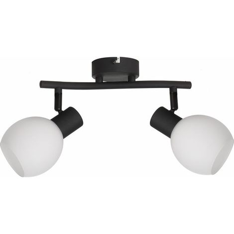 Plafonnier Reality Cortez noir, 2 globes blancs E14 (1/3)