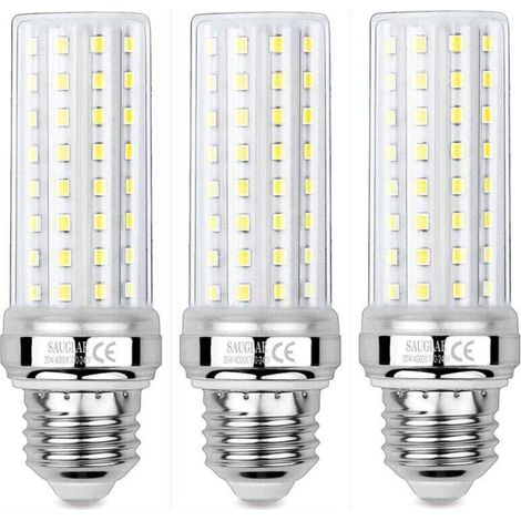 Enowelir 3 Pièces Ampoules de Maïs LED 20W, Équivalent 150W Ampoule Incandescente, 2300LM, 4000K Blanc Neutre, Ampoules à E27 Vis Edison (1/4)