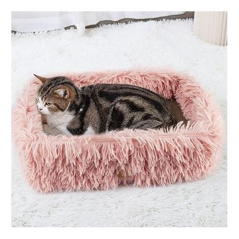 Griffoir Chat Grattoir Coussin Boîte Carton Ondulé,Cat Scratcher Grattage Dormir Chats Lit,Jouet Soins Griffes Protège Canapés Tapis (Rose) (1/5)
