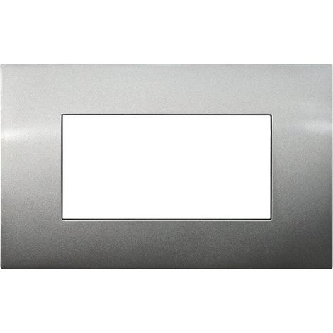 Plaque ETTROIT 4 places série Venus 4P couleur Titane Compatible avec Vimar Arke VA83408