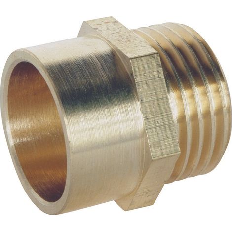 Raccord laiton droit à souder - Mâle 15/21 - Tube cuivre Ø18 - Sachet 2 pièces