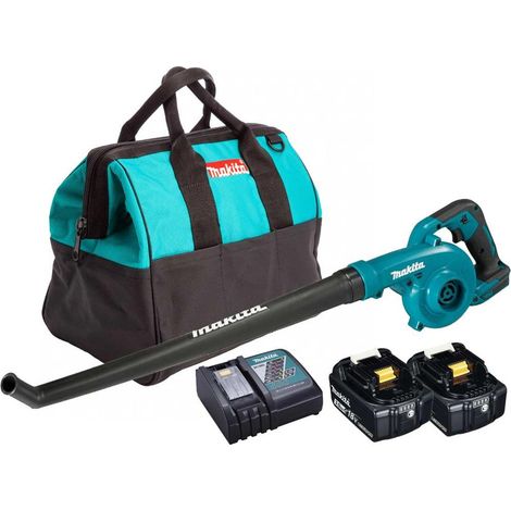 Makita DUB186Z 18v Cordless Garden Leaf Blower Li-Ion + 2 x 3.0ah, Charger + Bag (1/4)