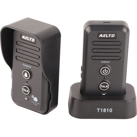 Sonnette d'interphone sans Fil, Tlavertisseur Personnel tanche Lue Porte 500 M pour Bureau Familial (Noir) (1/5)