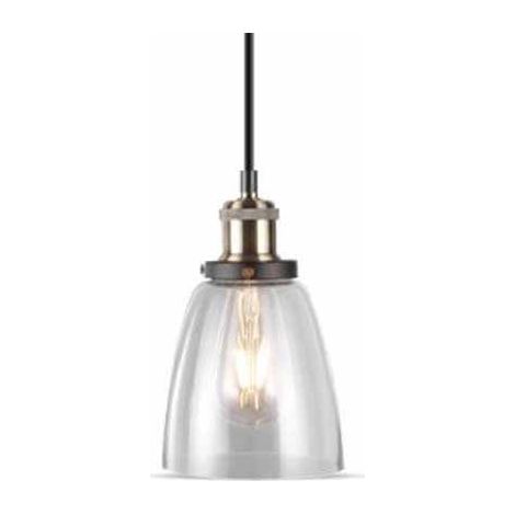 V-TAC VT-7140 Lampadario portalampada pendente E27 in vetro e metallo Ф140mm - sku 3735 (1/5)